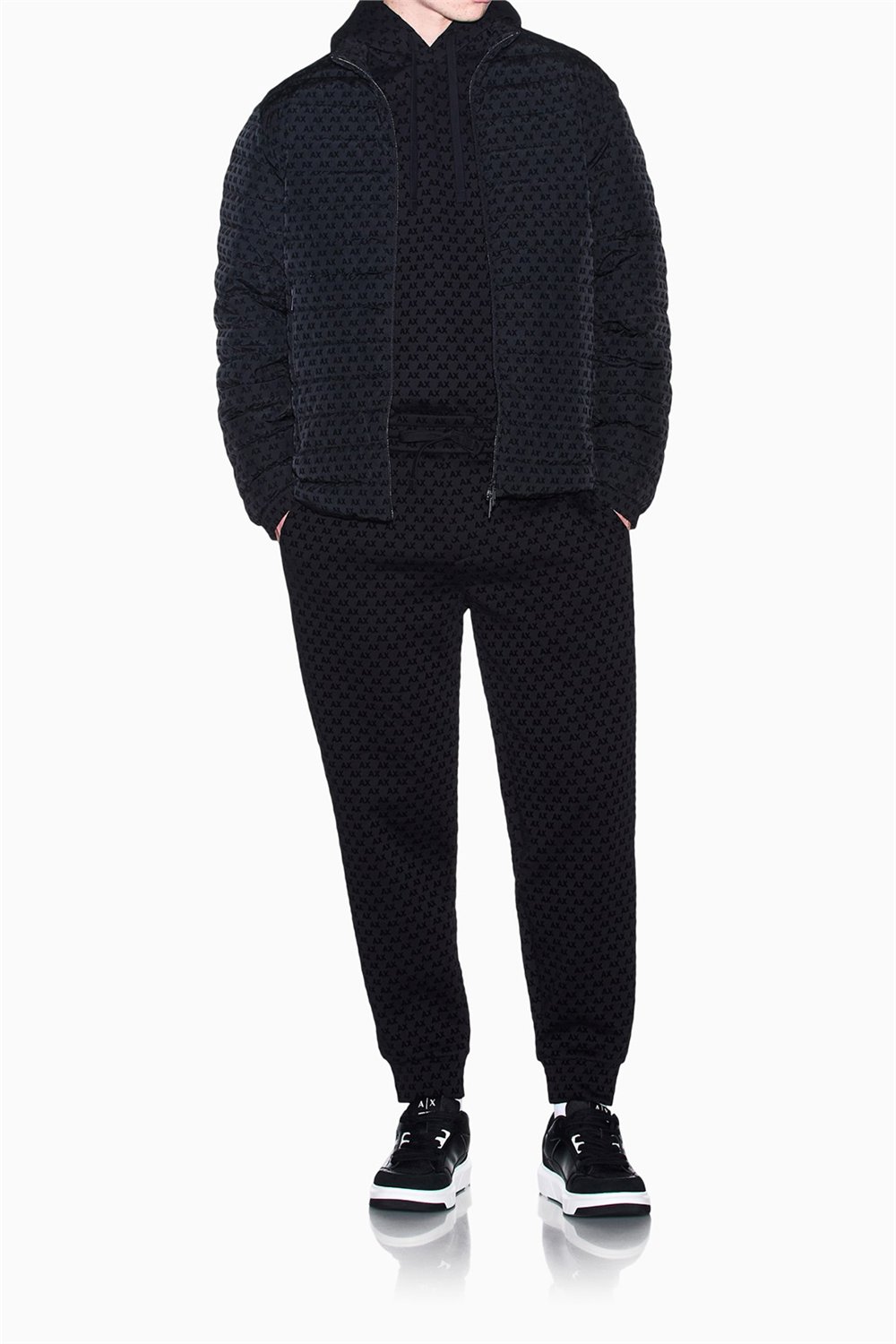 Armani Exchange Erkek Kapüşonlu Sweatshirt Siyah