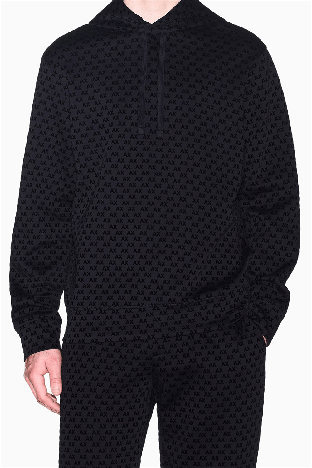 Armani Exchange Erkek Kapüşonlu Sweatshirt Siyah
