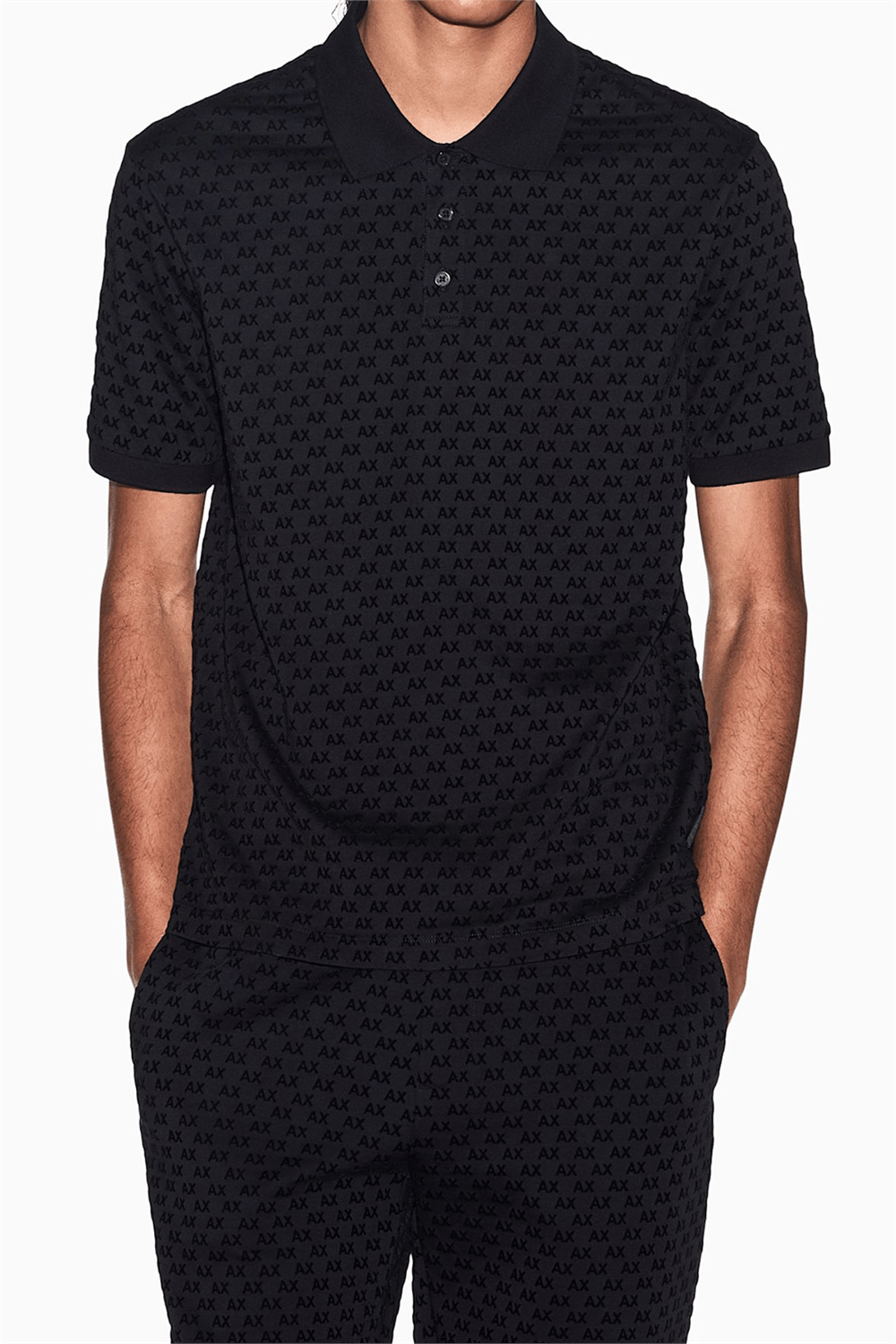 Armani Exchange Erkek Polo Yaka T-Shirt Siyah