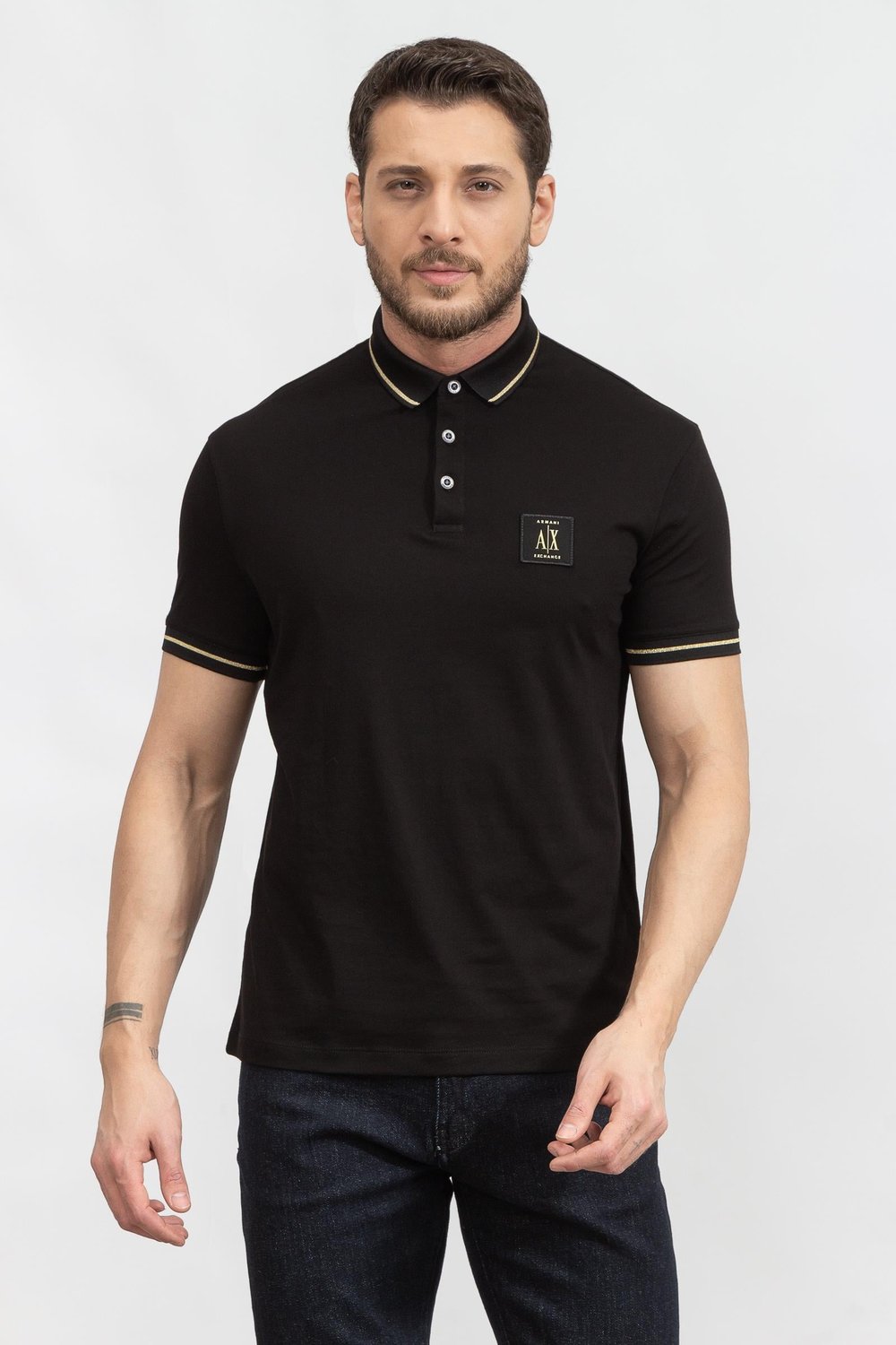 Armani Exchange Erkek Polo Yaka T-Shirt Siyah