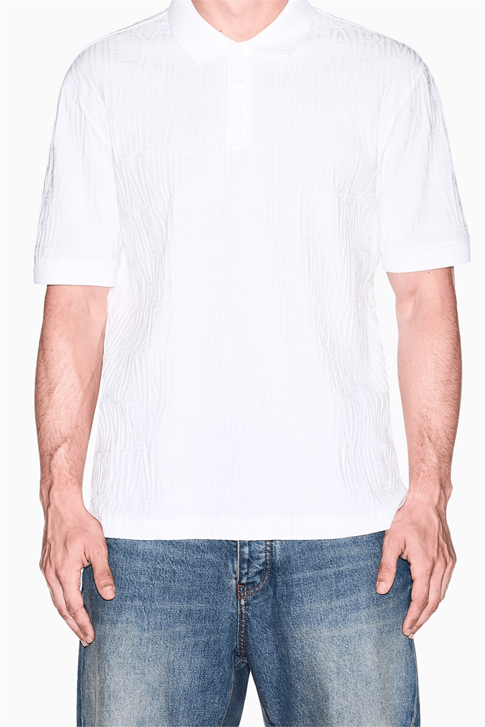 Armani Exchange Erkek Polo Yaka T-Shirt Beyaz