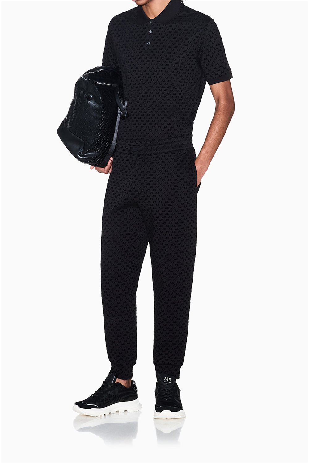 Armani Exchange Erkek Polo Yaka T-Shirt Siyah