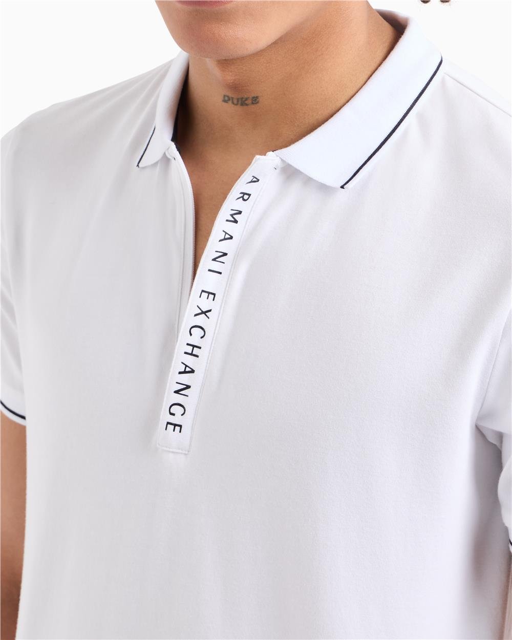 Armani Exchange Erkek Polo Yaka T-Shirt Beyaz