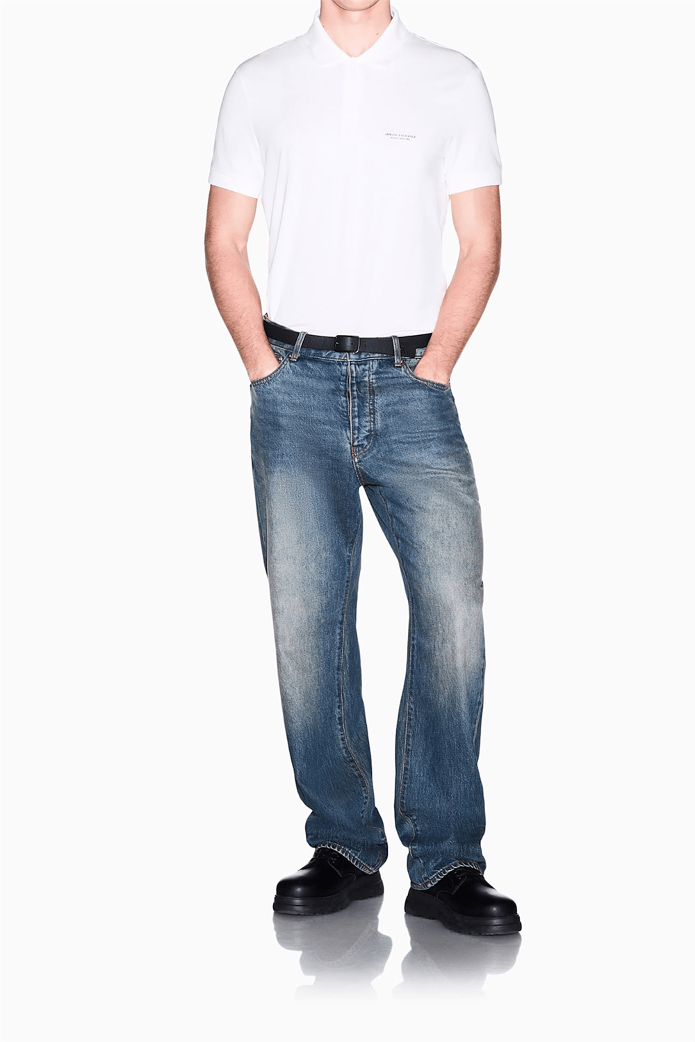 Armani Exchange Erkek Polo Yaka T-Shirt Beyaz