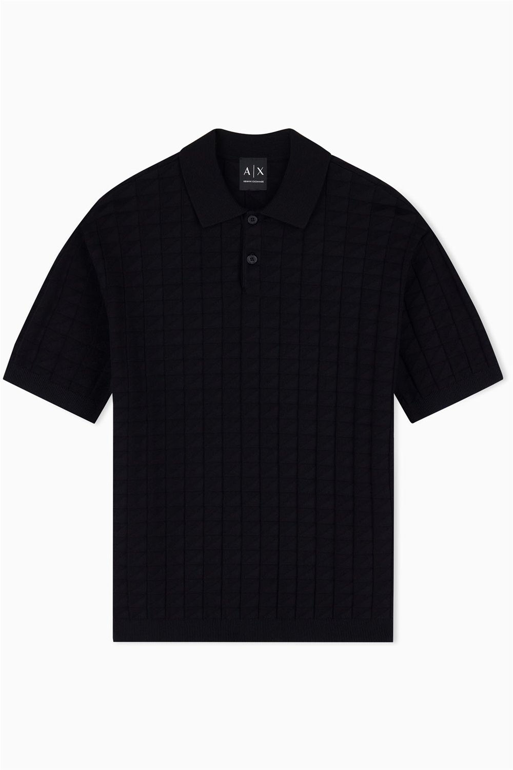 Armani Exchange Erkek Polo Yaka Triko Siyah