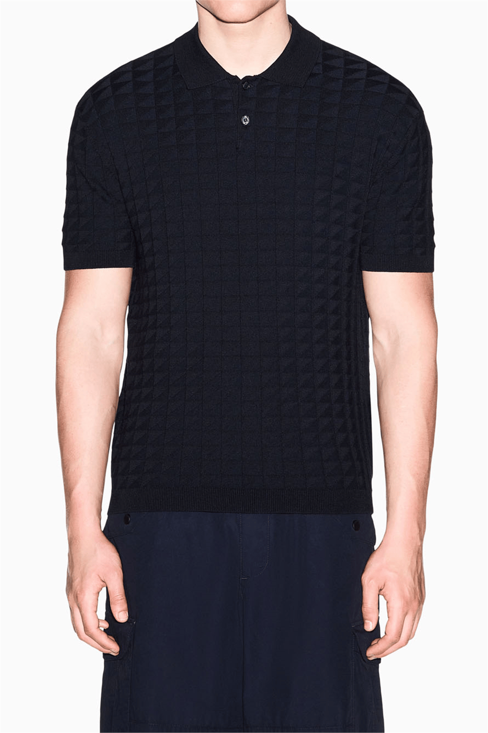 Armani Exchange Erkek Polo Yaka Triko Lacivert