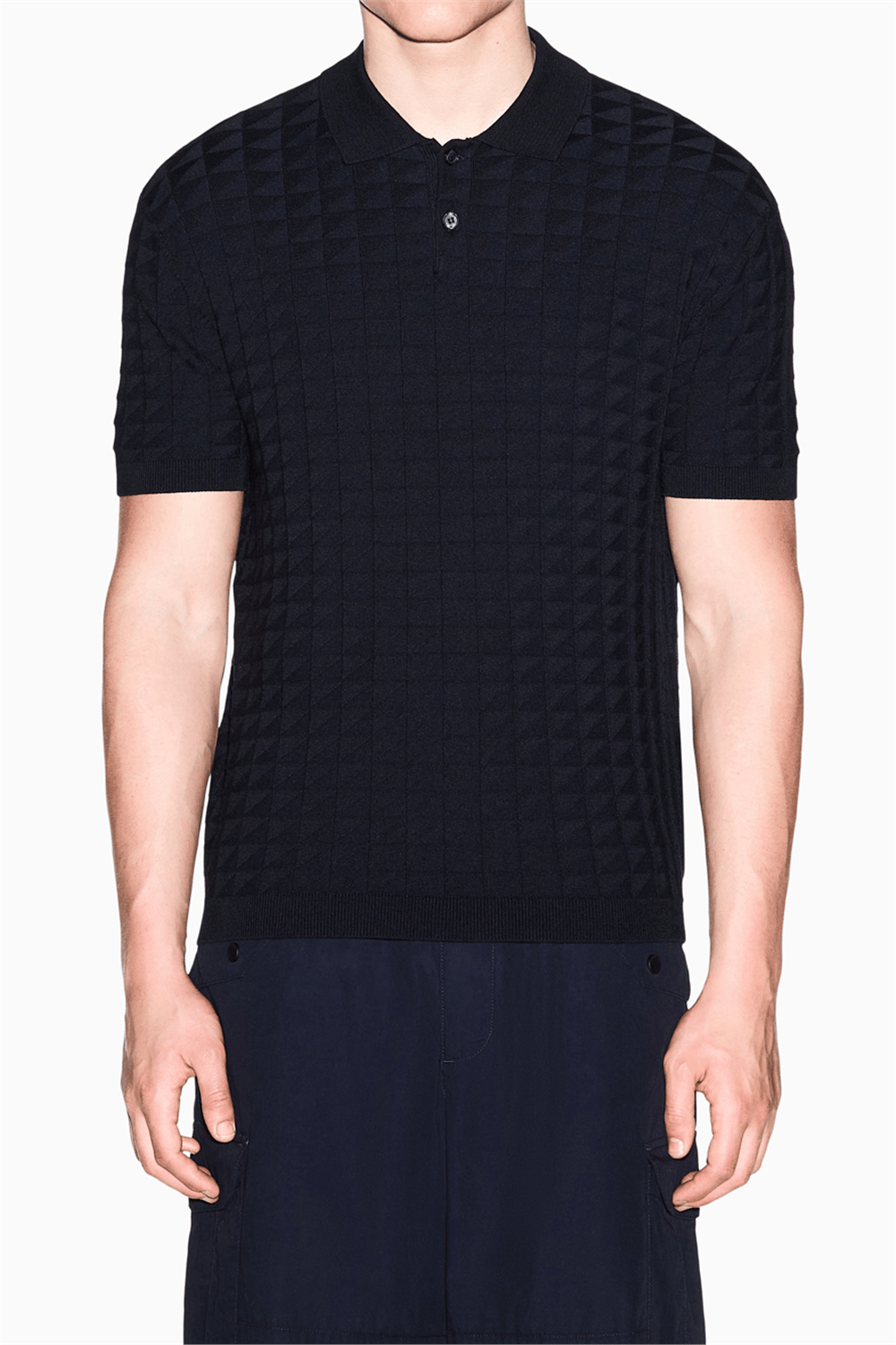 Armani Exchange Erkek Polo Yaka Triko Lacivert