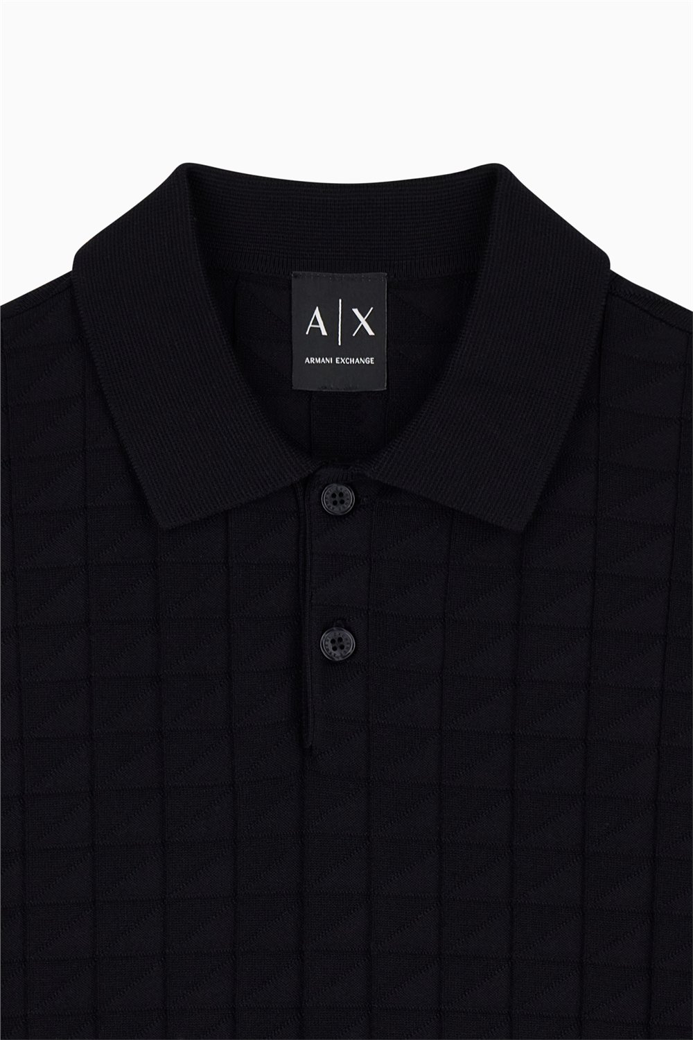 Armani Exchange Erkek Polo Yaka Triko Siyah