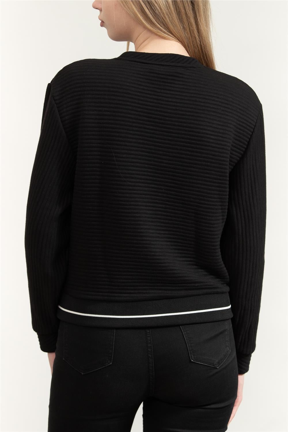 Armani Exchange Kadın Bisiklet Yaka Sweatshirt Siyah