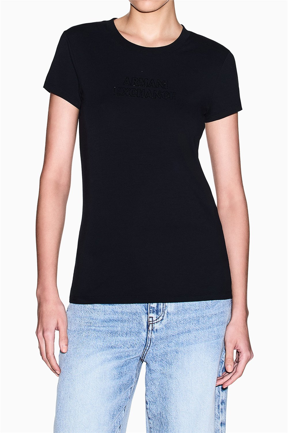 Armani Exchange Kadın Bisiklet Yaka T-Shirt Siyah