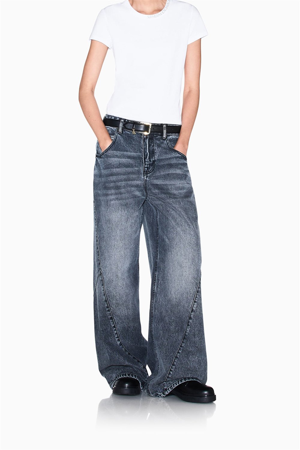 Armani Exchange Kadın Bisiklet Yaka T-Shirt Beyaz