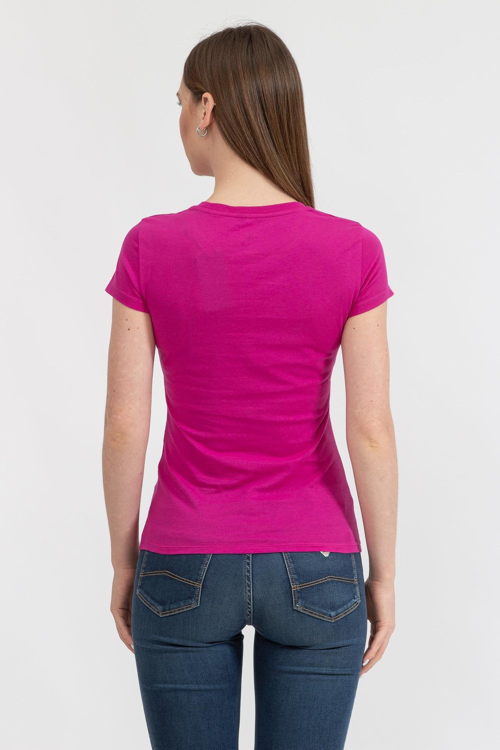 Armani Exchange Kadın Bisiklet Yaka T-Shirt Pembe