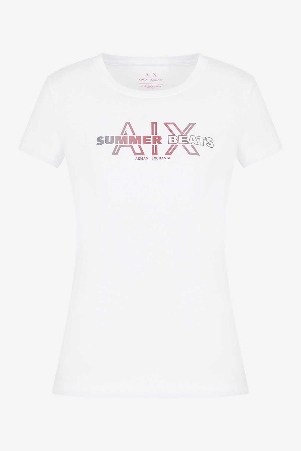 Armani Exchange Kadın Bisiklet Yaka T-Shirt Beyaz