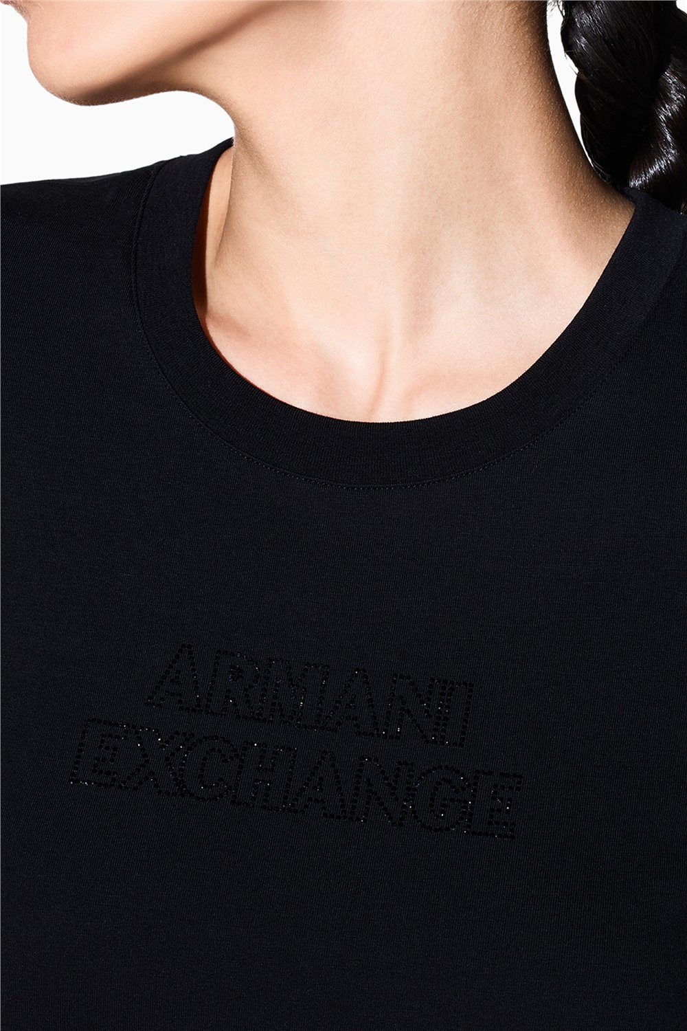 Armani Exchange Kadın Bisiklet Yaka T-Shirt Siyah