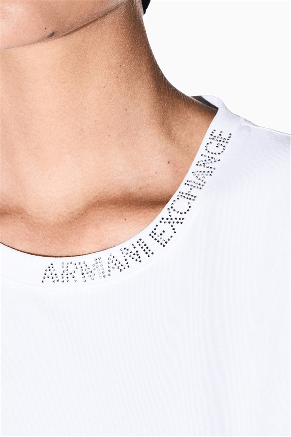 Armani Exchange Kadın Bisiklet Yaka T-Shirt Beyaz