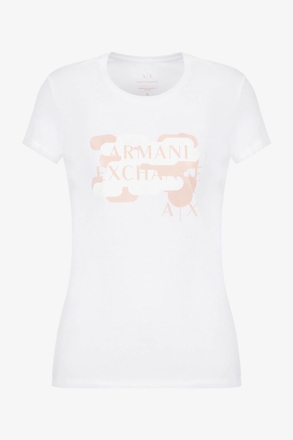 Armani Exchange Kadın Bisiklet Yaka T-Shirt Beyaz