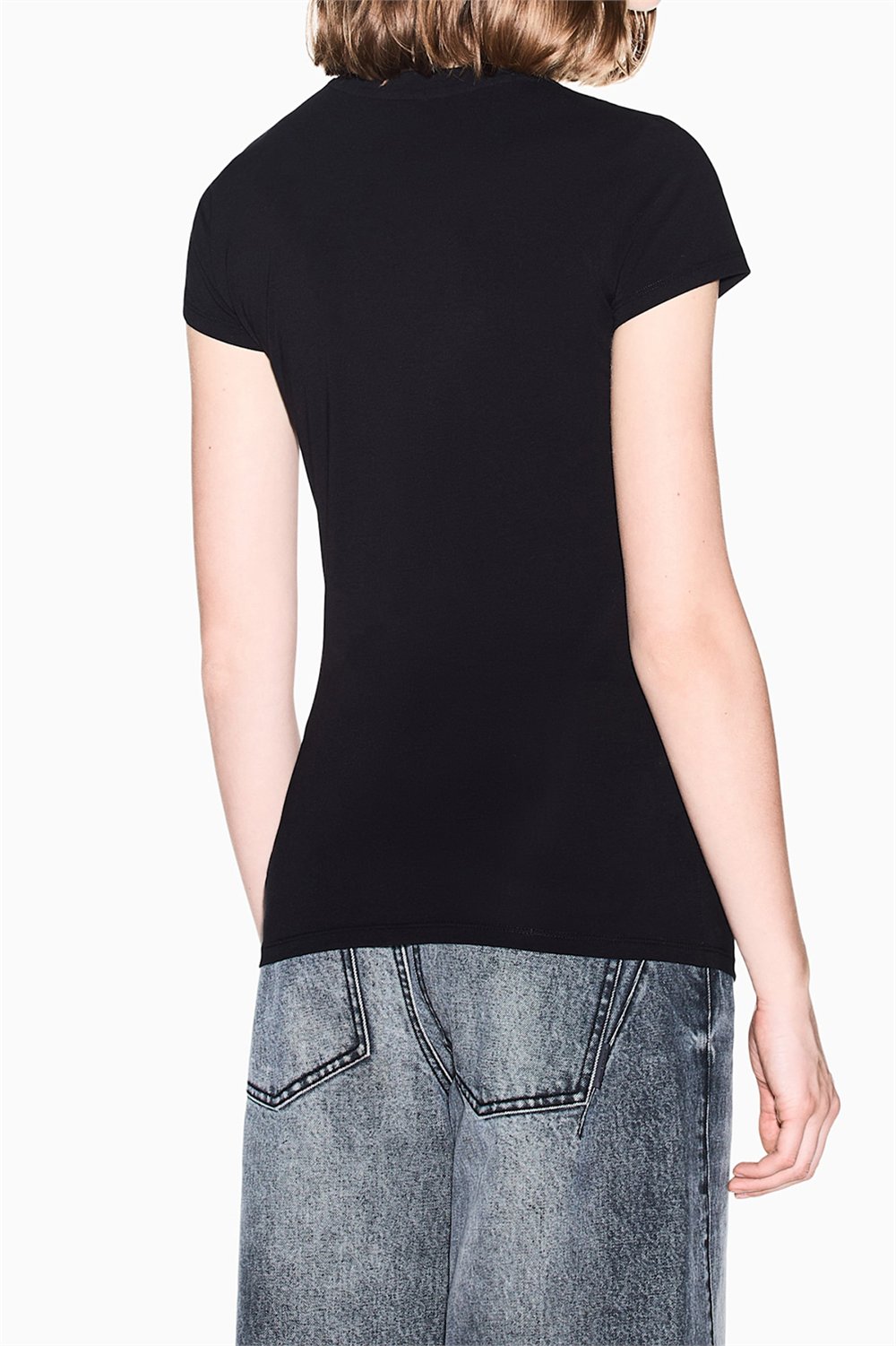 Armani Exchange Kadın Bisiklet Yaka T-Shirt Siyah