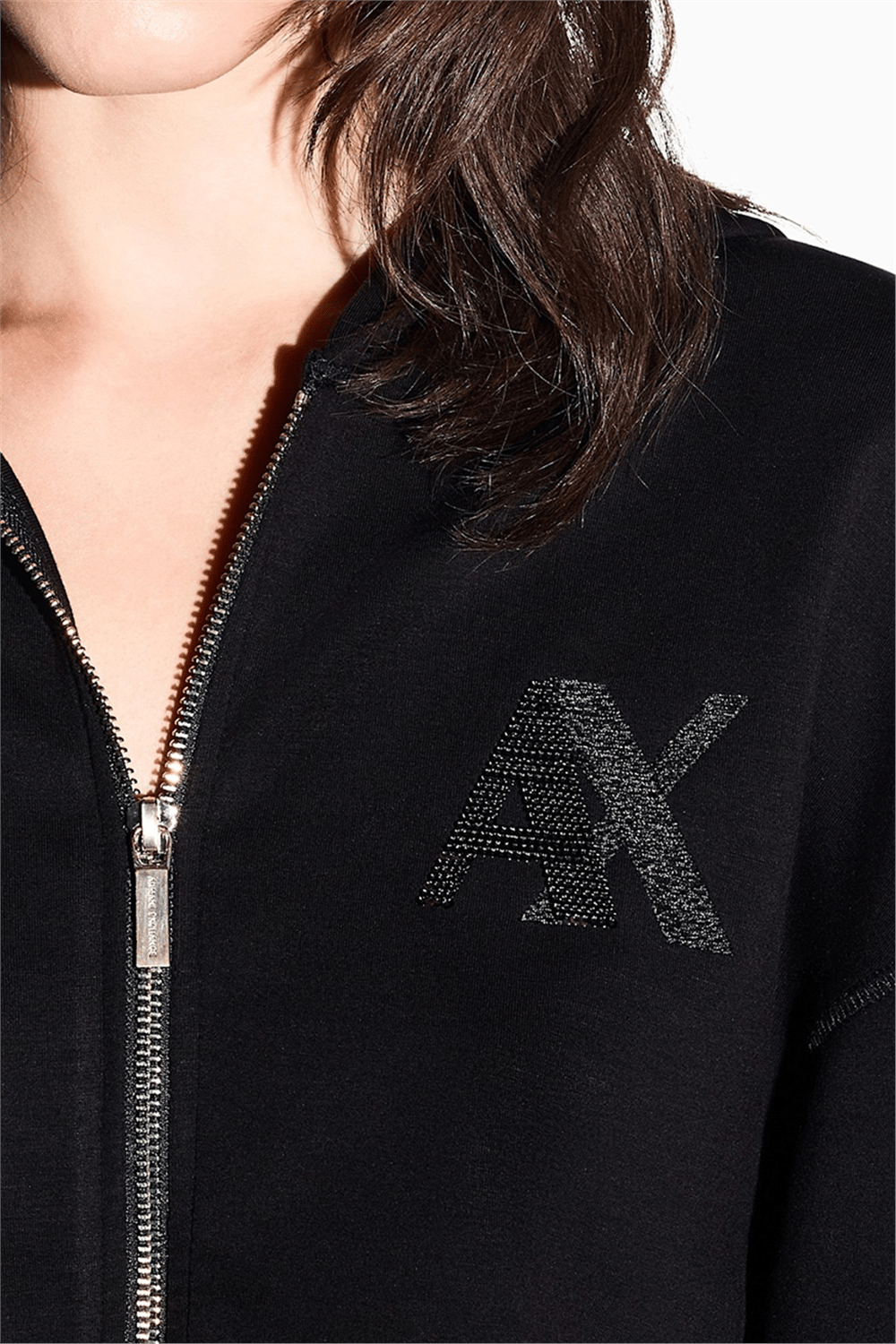 Armani Exchange Kadın Fermuarlı Sweatshirt Siyah