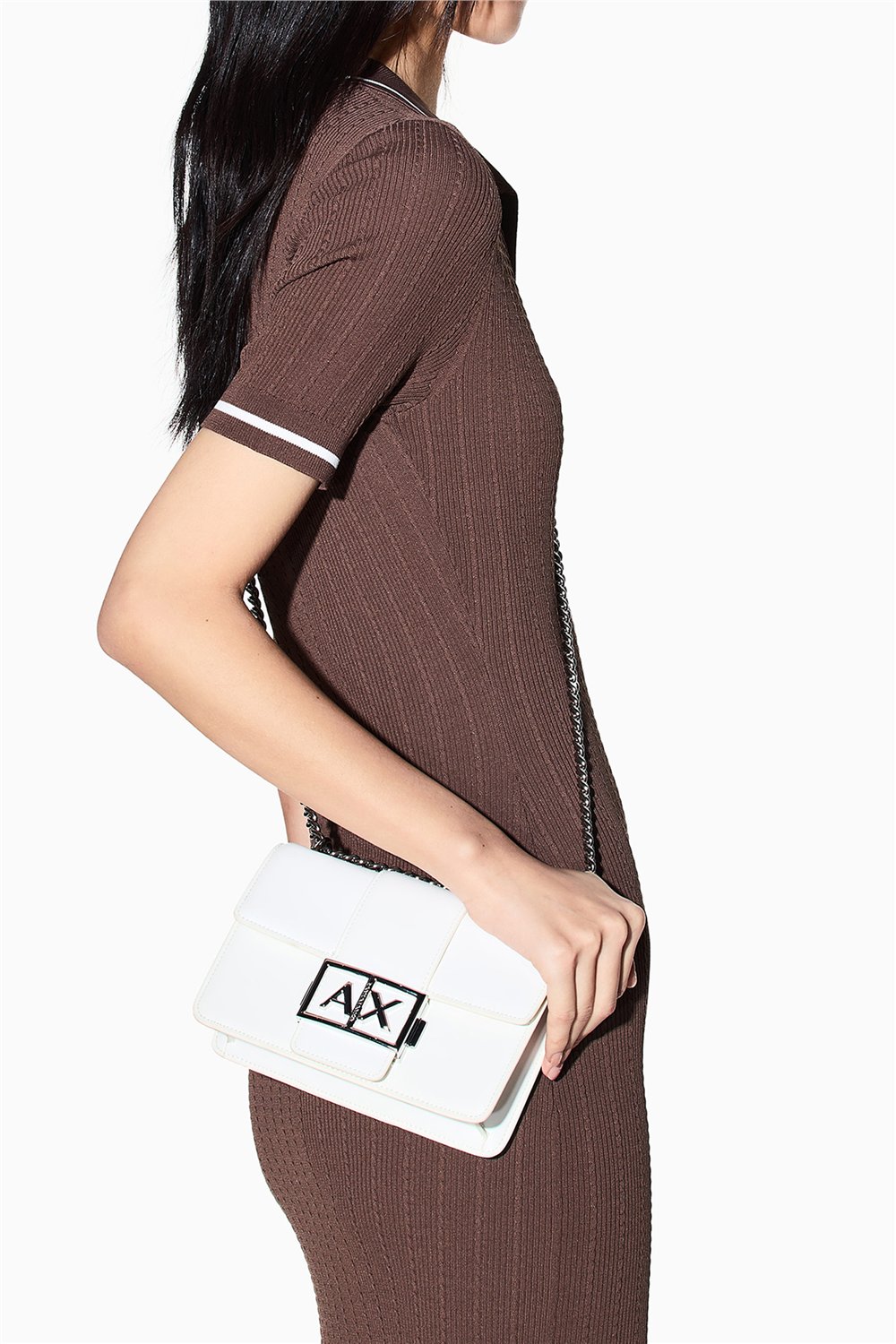 Armani Exchange Kadın Mini Omuz Çantası Beyaz