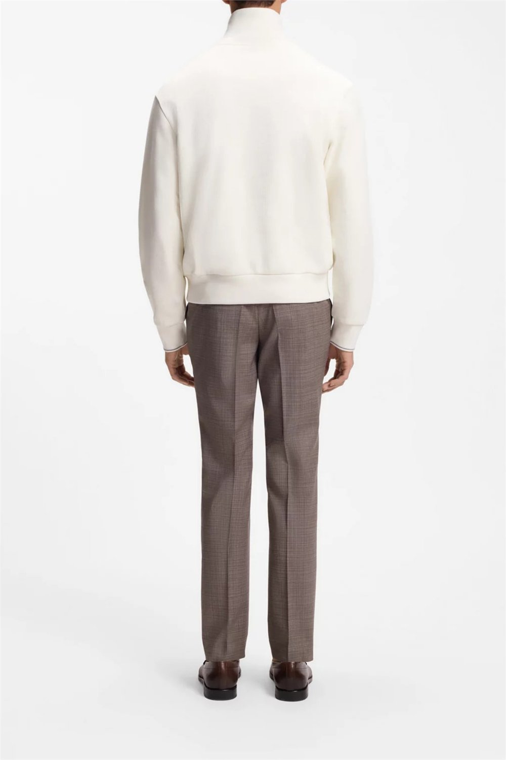 BOSS C Seidler 55 Erkek Fermuarlı Sweatshirt Beyaz