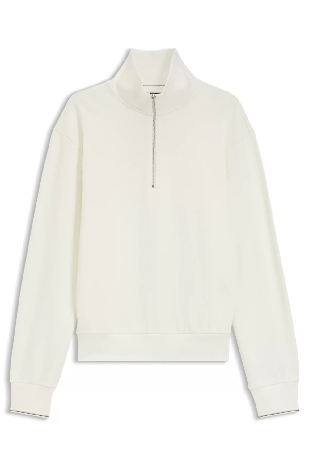 BOSS C Seidler 55 Erkek Fermuarlı Sweatshirt Beyaz