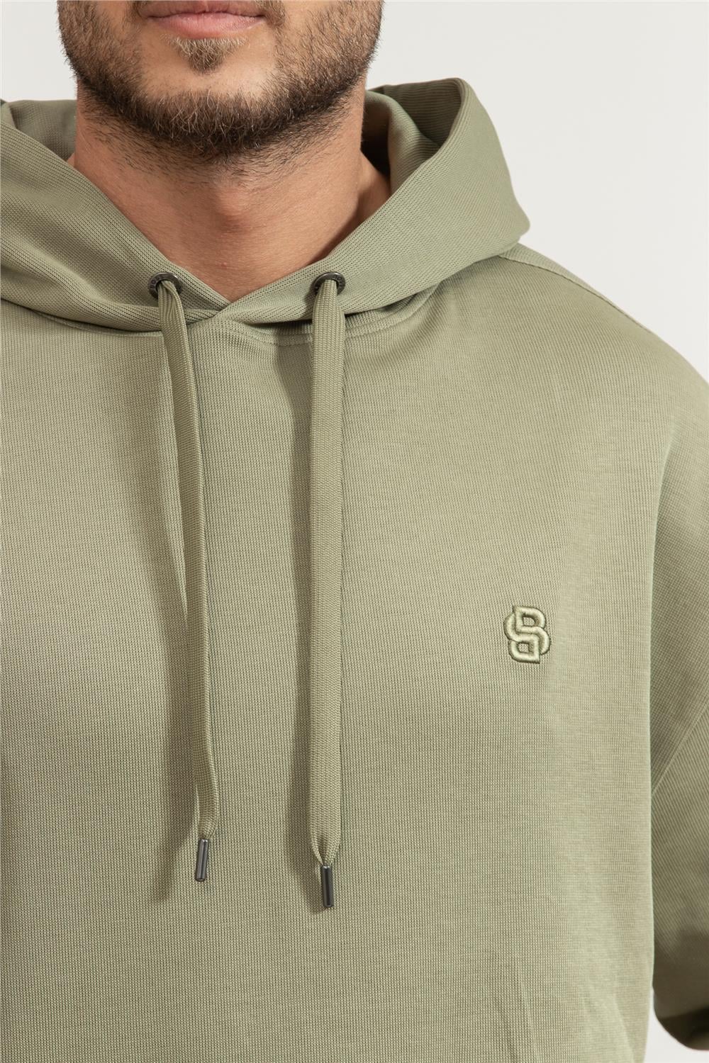 BOSS C-Stevens Erkek Kapüşonlu Sweatshirt Yeşil