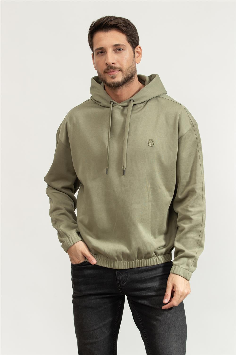 BOSS C-Stevens Erkek Kapüşonlu Sweatshirt Yeşil