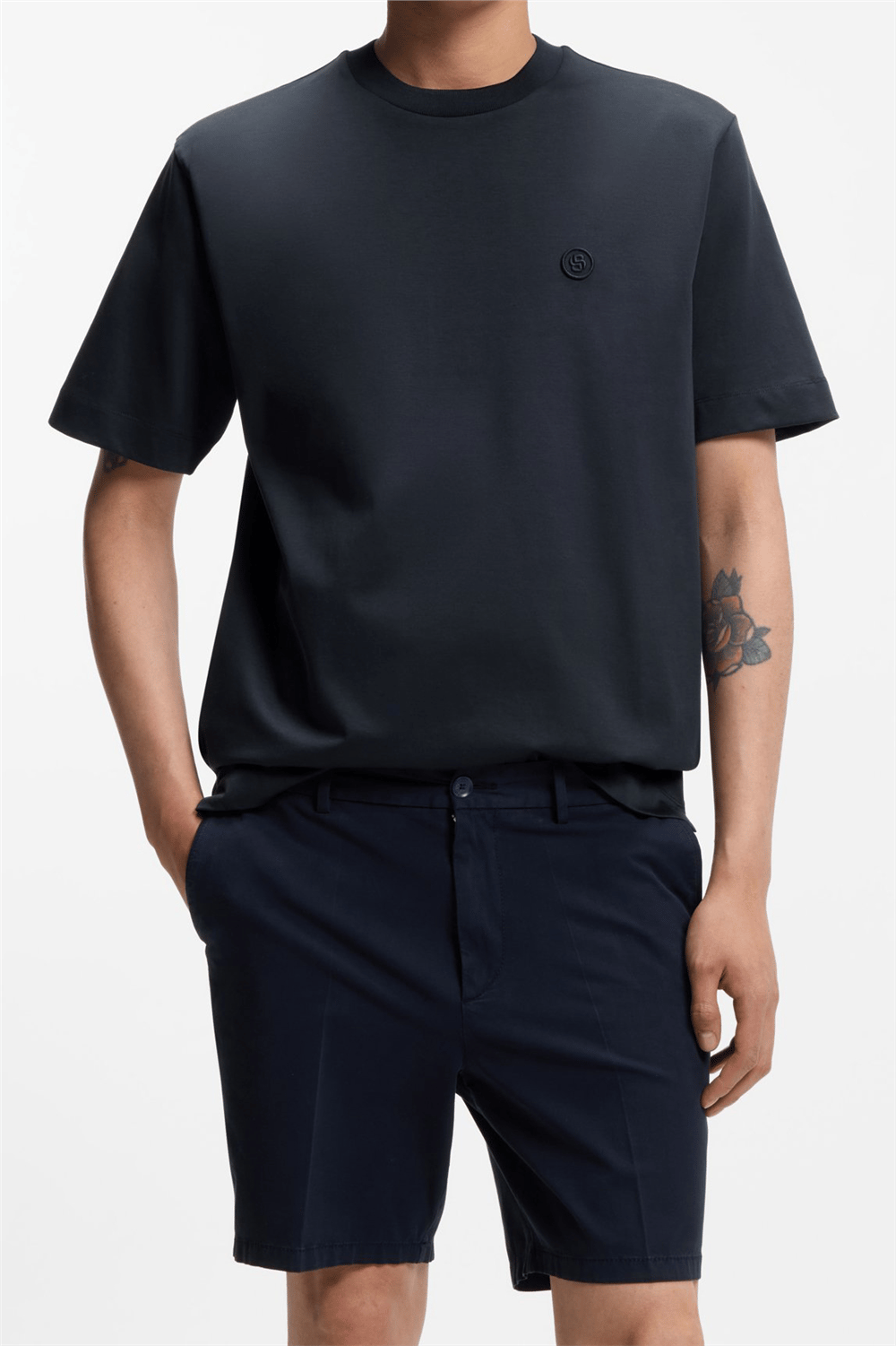 Boss C Tames 98 Erkek Bisiklet Yaka T-Shirt Mavi