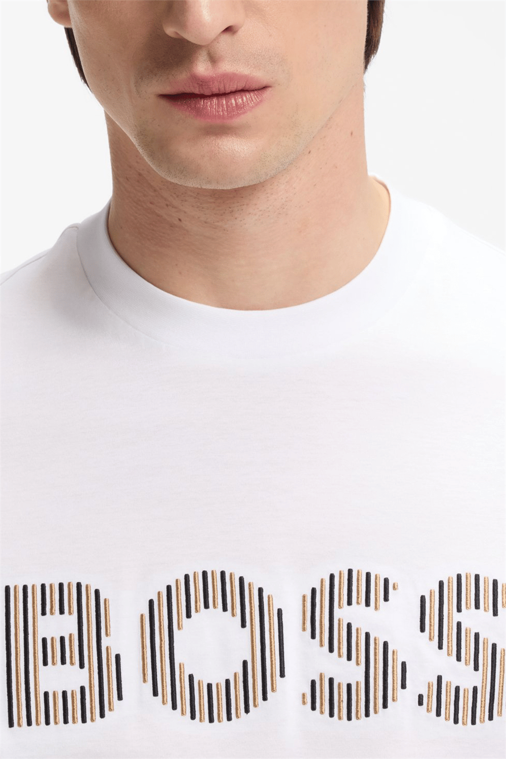 Boss C Thompson 41 Erkek Bisiklet Yaka T-Shirt Beyaz