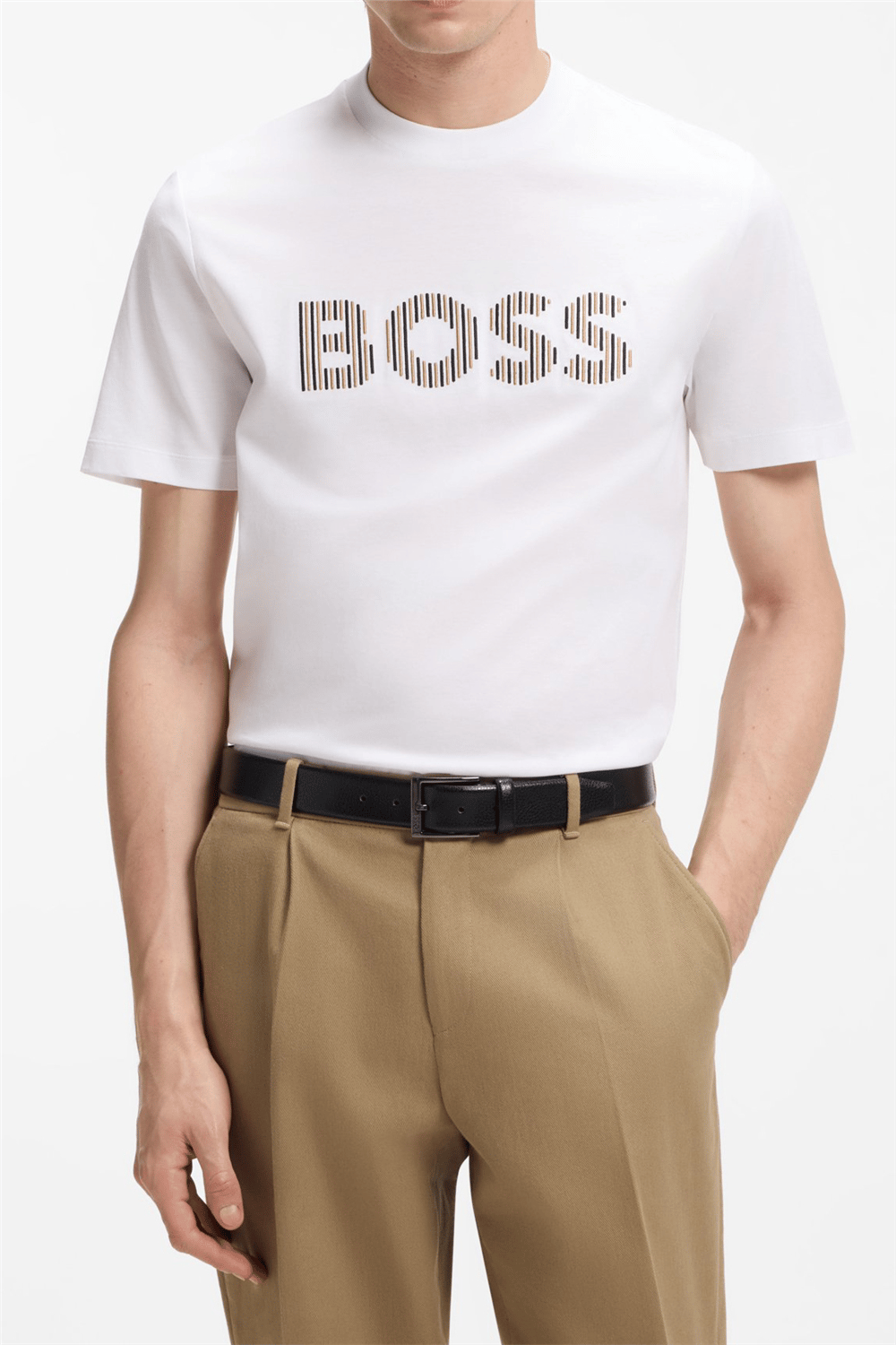 Boss C Thompson 41 Erkek Bisiklet Yaka T-Shirt Beyaz
