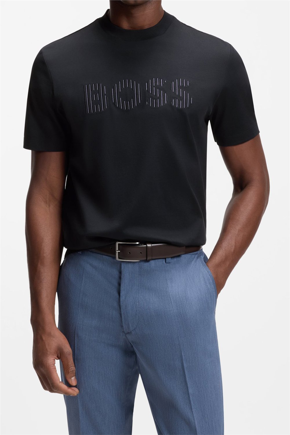 Boss C Thompson 41 Erkek Bisiklet Yaka T-Shirt Mavi