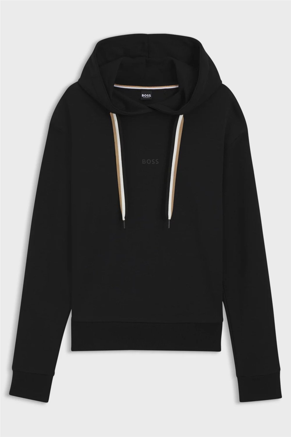 Boss CP Stripe Hoodie Kadın Kapüşonlu Sweatshirt Siyah