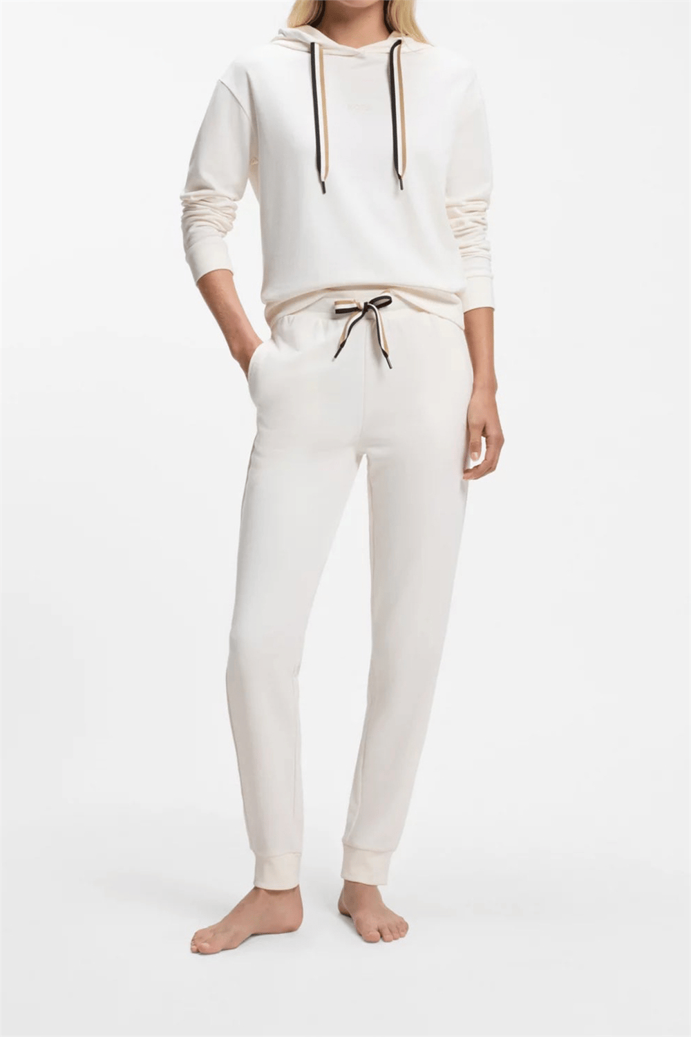 Boss CP Stripe Pants Cuff Kadın Eşofman Altı Beyaz