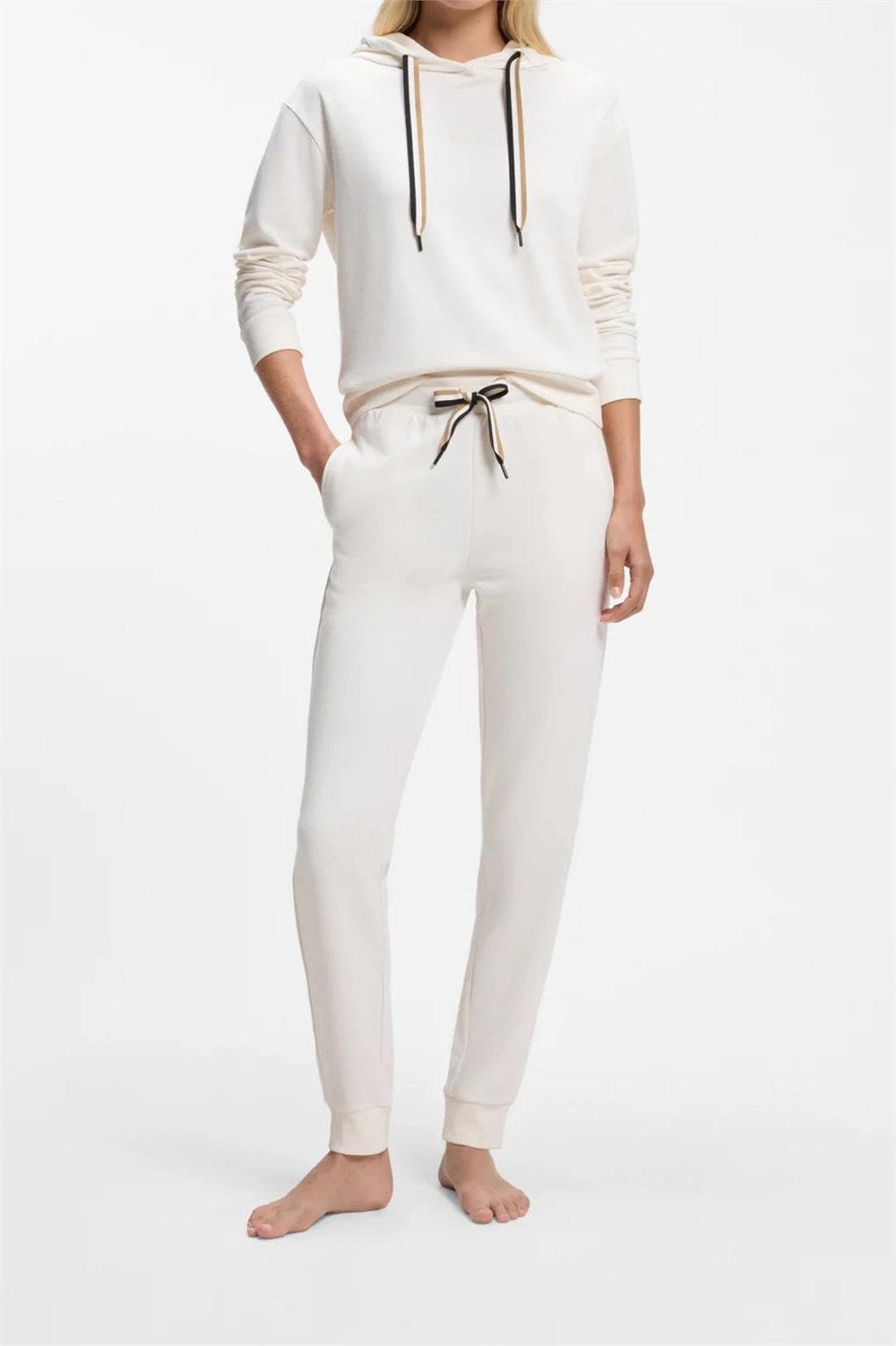 Boss CP Stripe Pants Cuff Kadın Eşofman Altı Beyaz