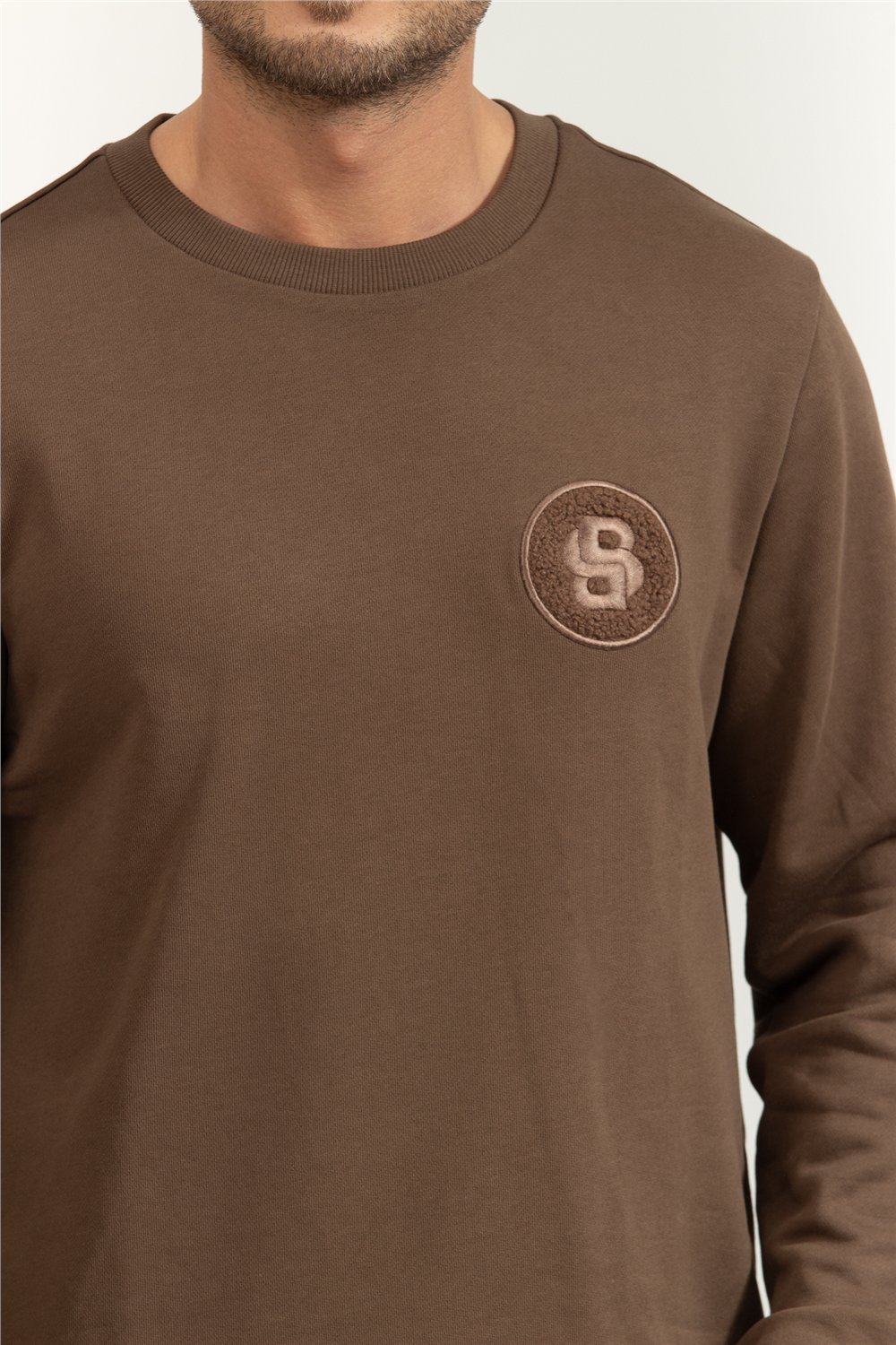 Boss Erkek Bisiklet Yaka Sweatshirt