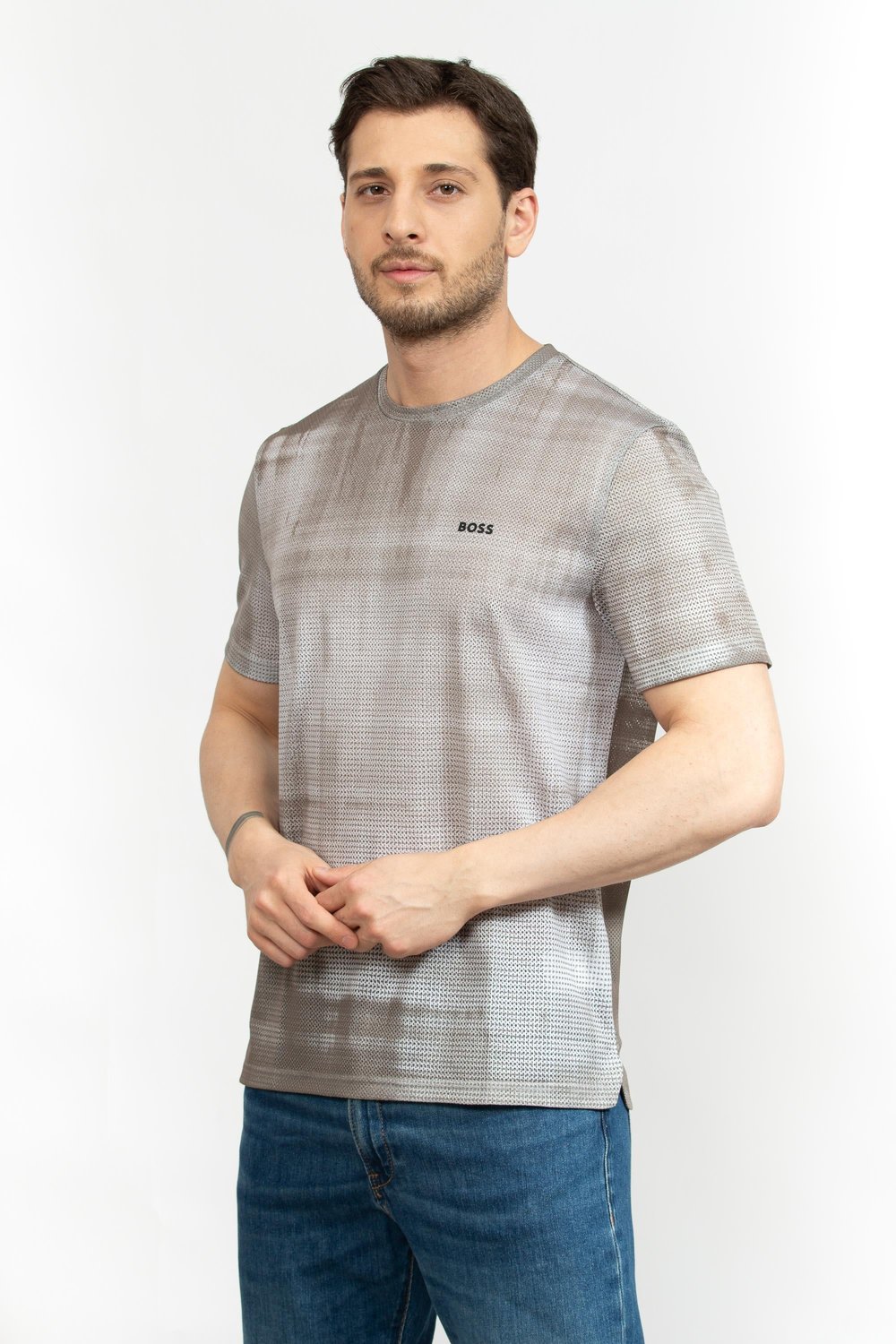 Boss Erkek Bisiklet Yaka T-Shirt Yeşil