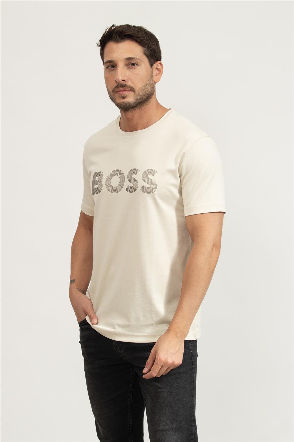 Boss Tee Logo Future Erkek Bisiklet Yaka T-Shirt