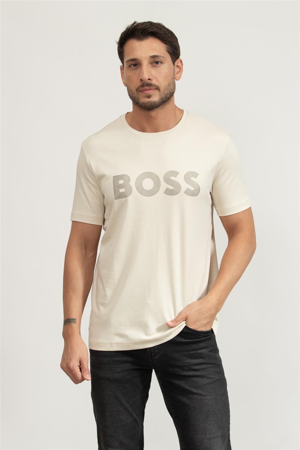 Boss Tee Logo Future Erkek Bisiklet Yaka T-Shirt