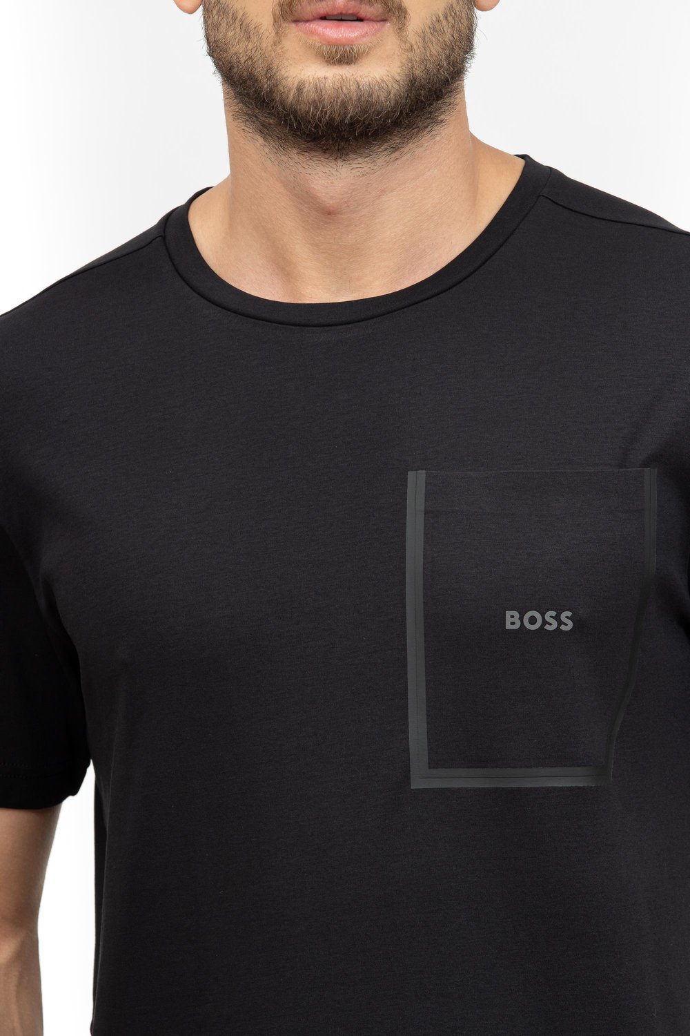 Boss Erkek Bisiklet Yaka T-Shirt Siyah