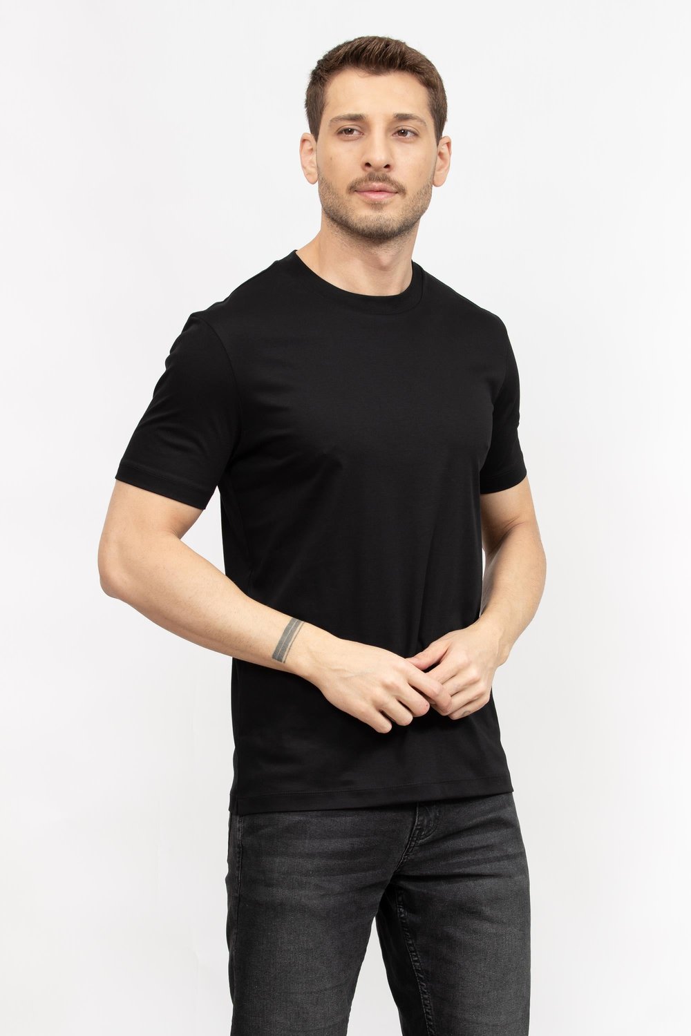 Boss Erkek Bisiklet Yaka T-Shirt Siyah