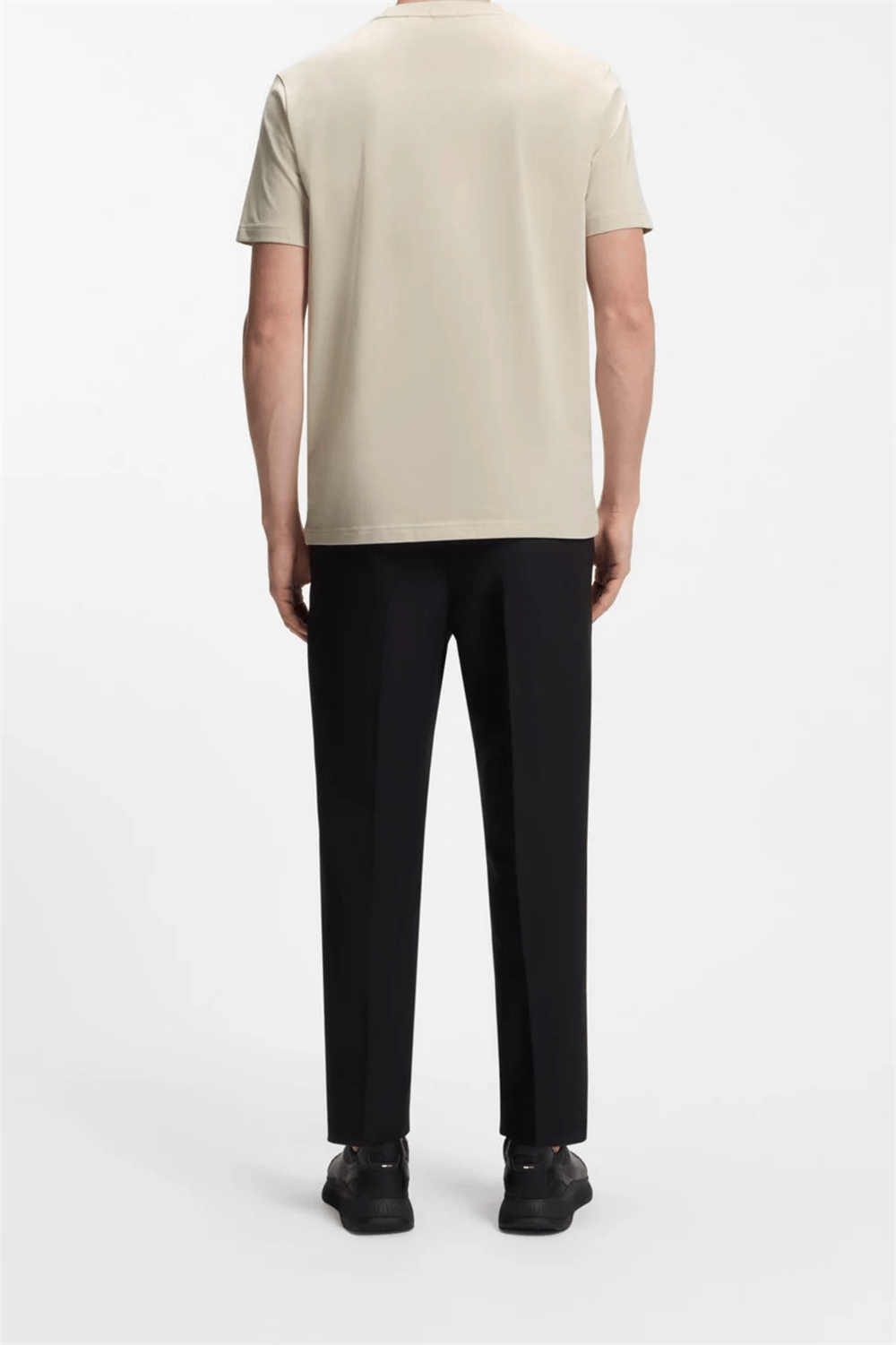 Boss Erkek Bisiklet Yaka T-Shirt Bej