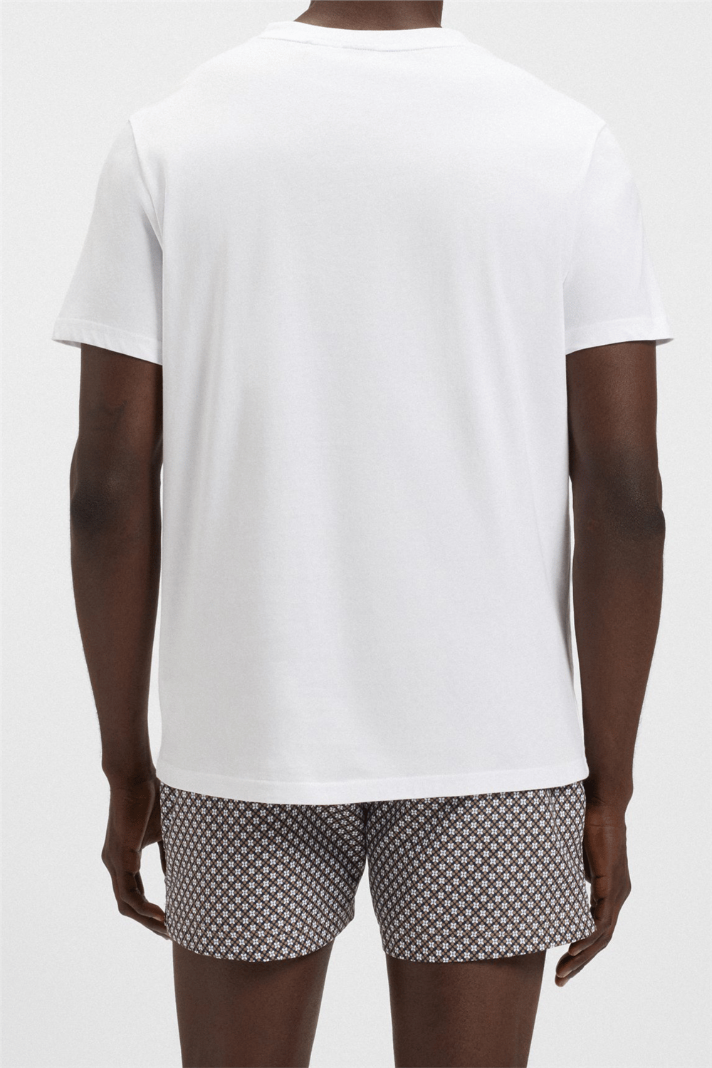 Boss Erkek Bisiklet Yaka T-Shirt Beyaz