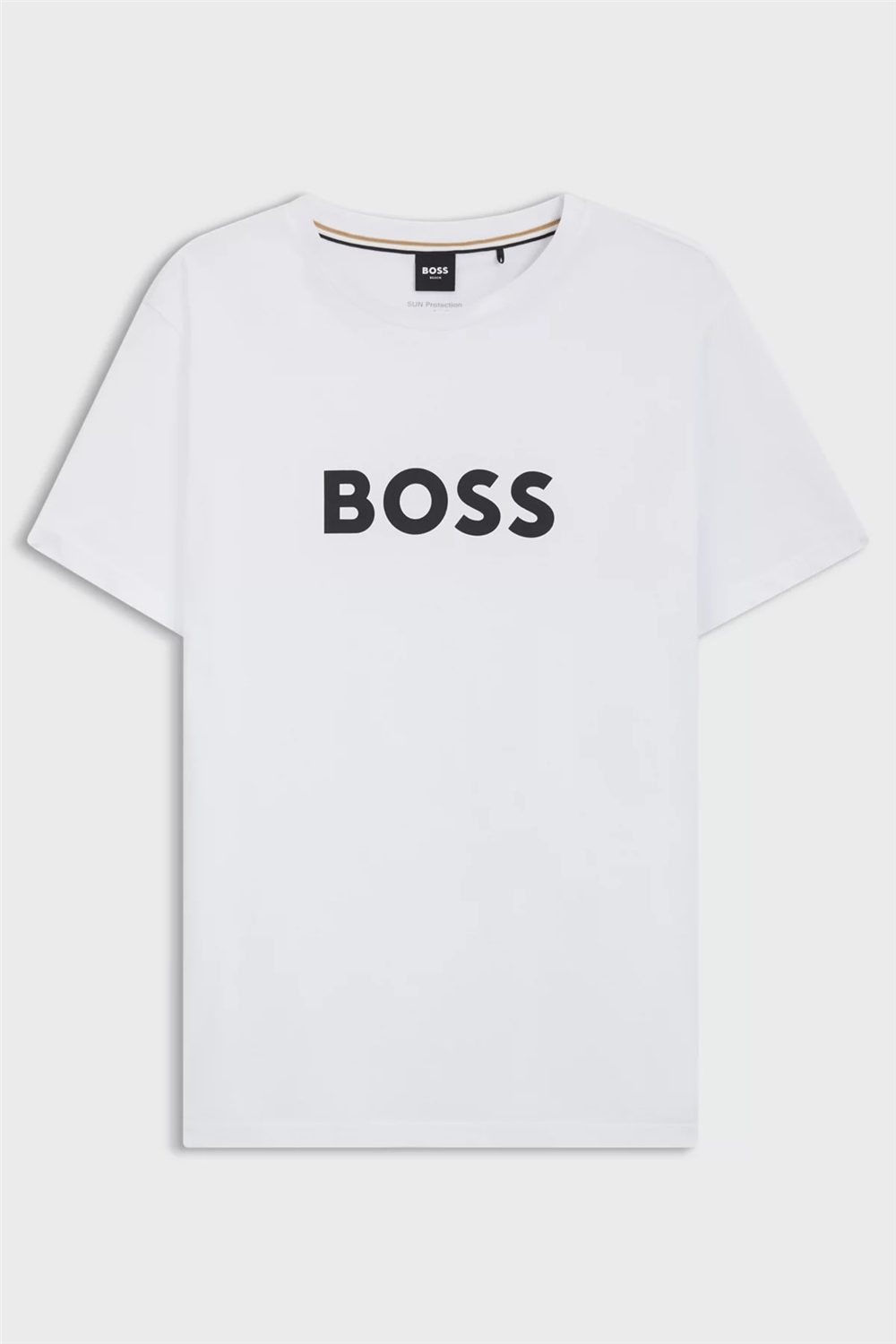 Boss Erkek Bisiklet Yaka T-Shirt Beyaz