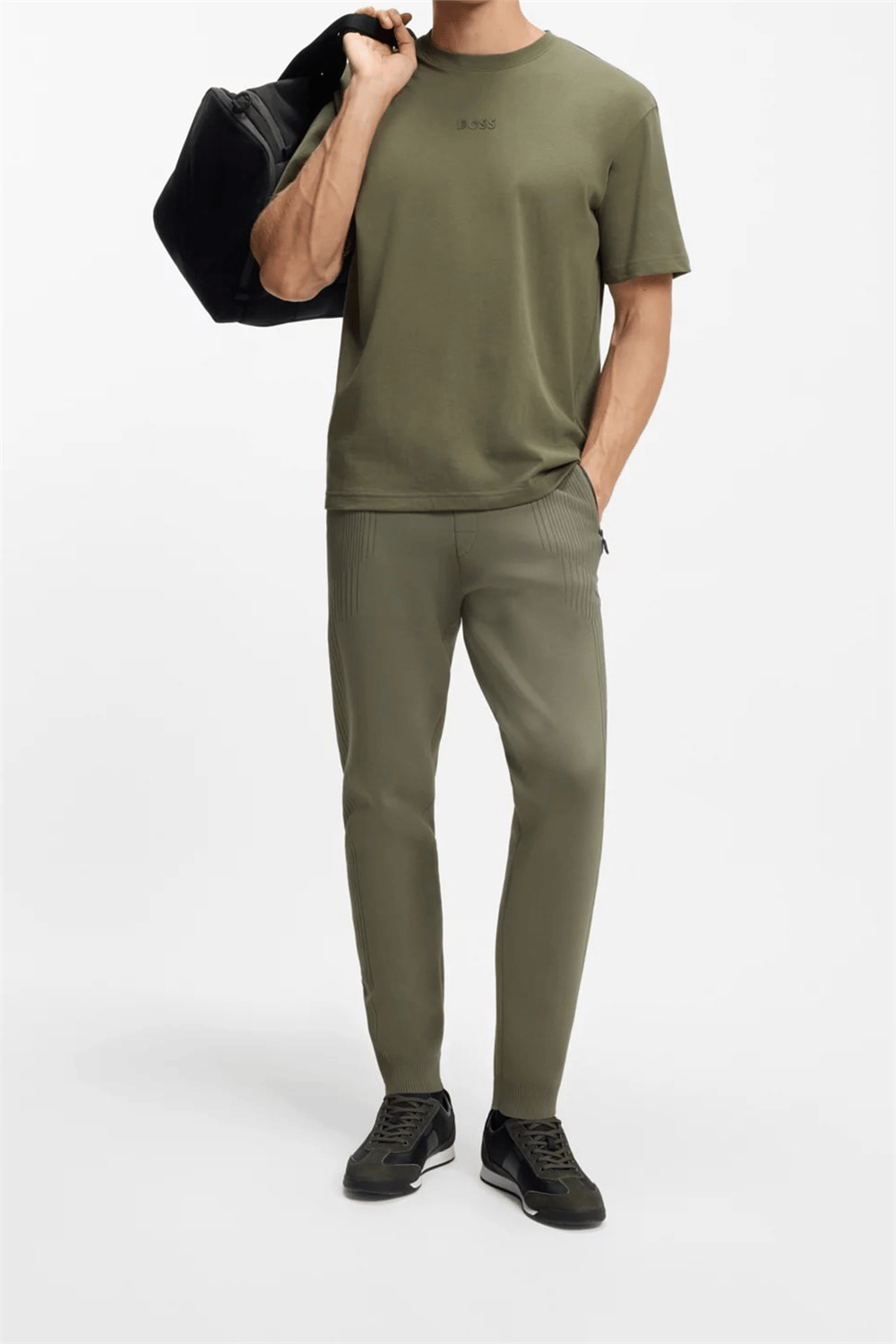 Boss Erkek Bisiklet Yaka T-Shirt Kahverengi