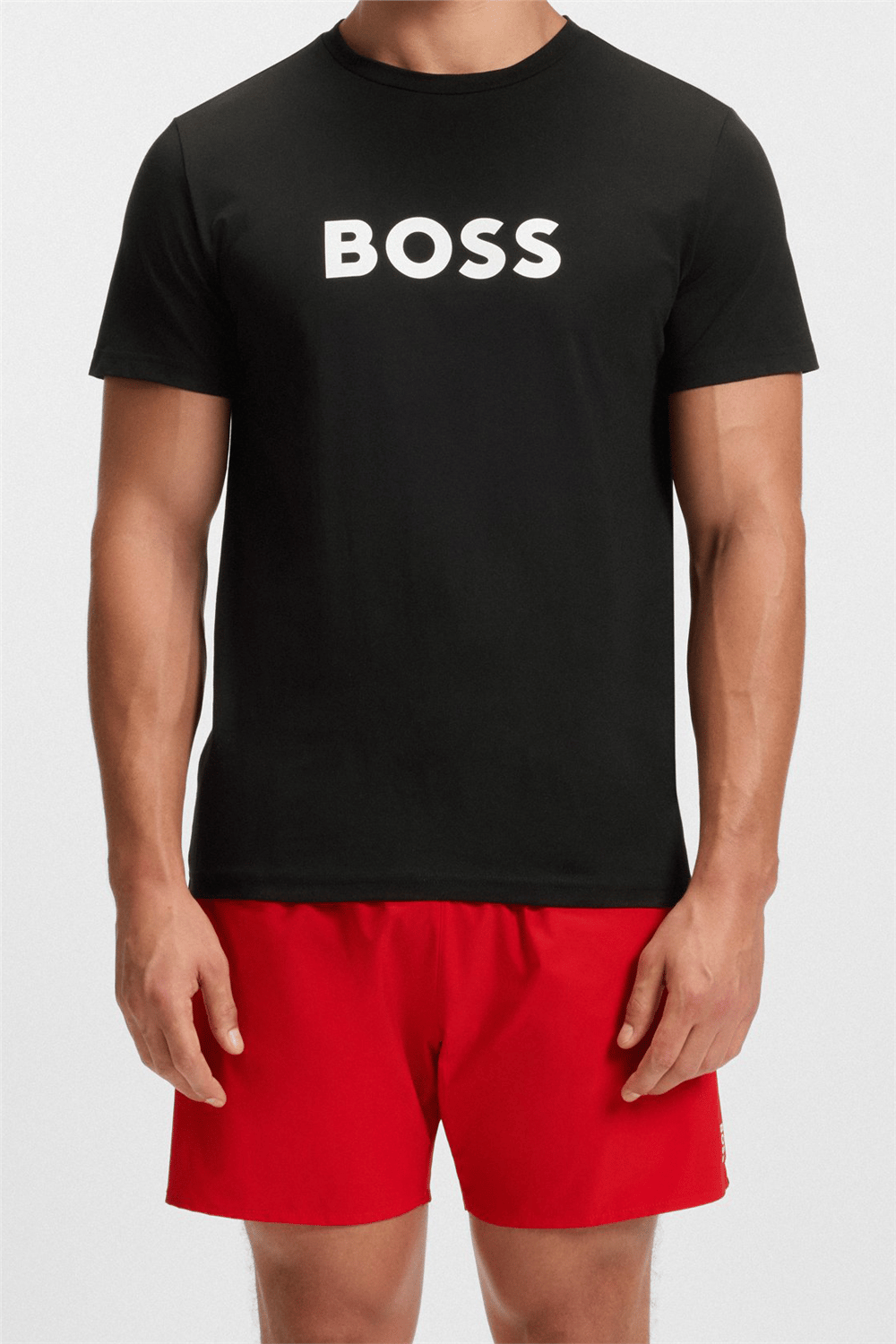 Boss Erkek Bisiklet Yaka T-Shirt Siyah