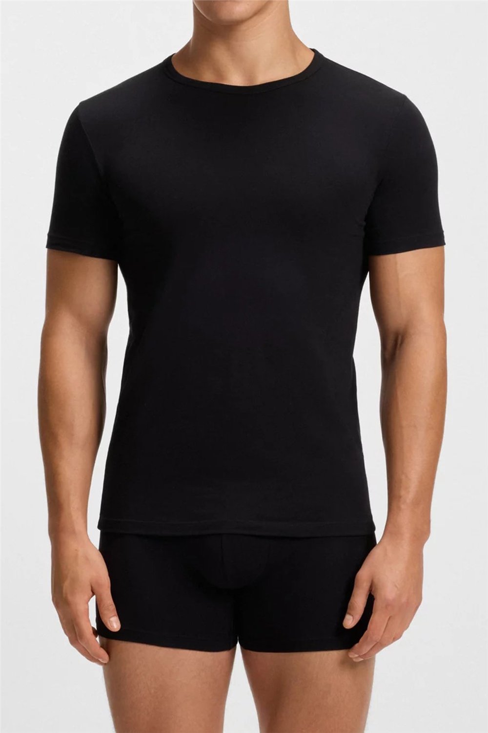 Boss Erkek Bisiklet Yaka T-Shirt Siyah