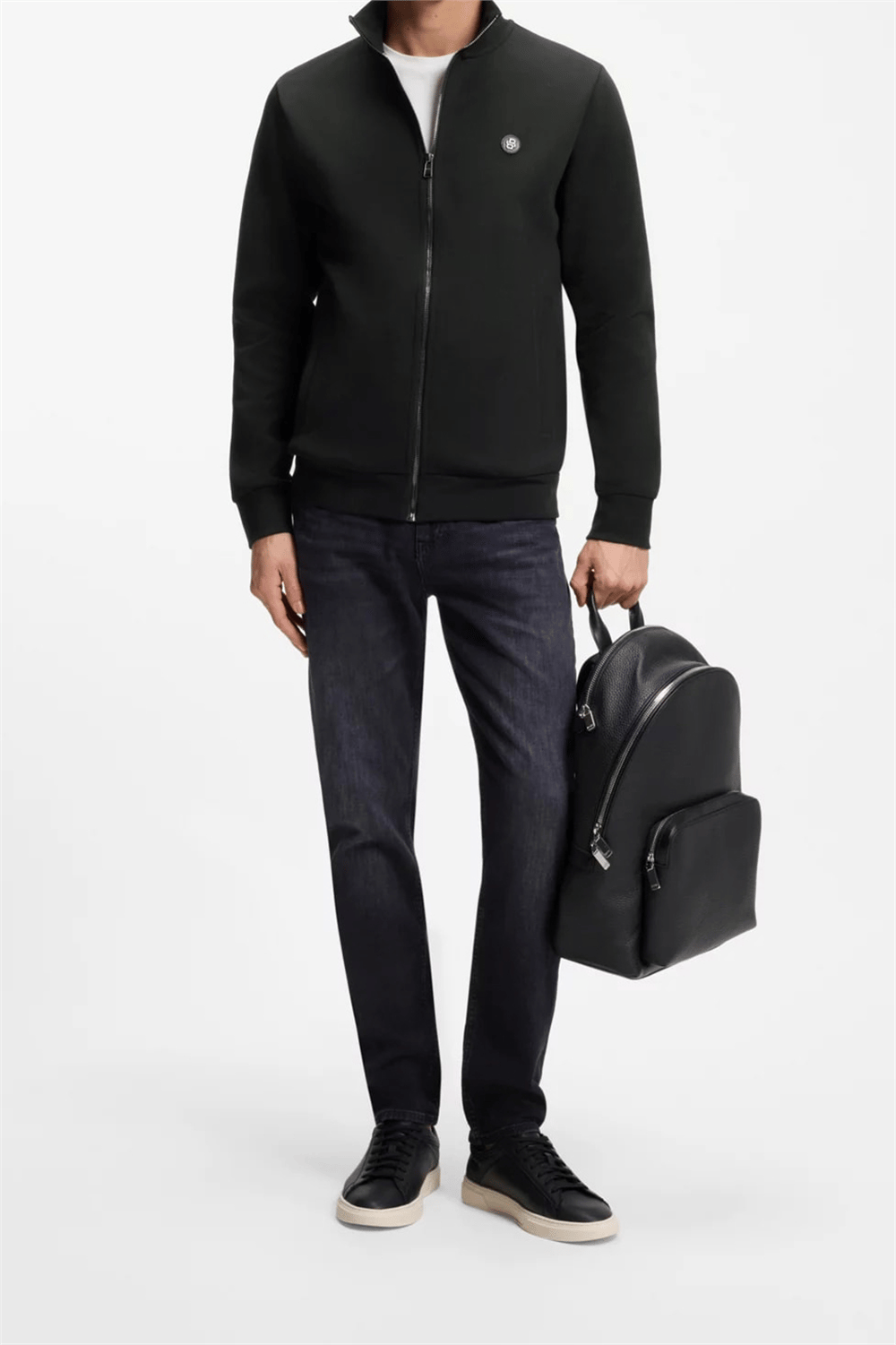 Boss Erkek Fermuarlı Sweatshirt Siyah