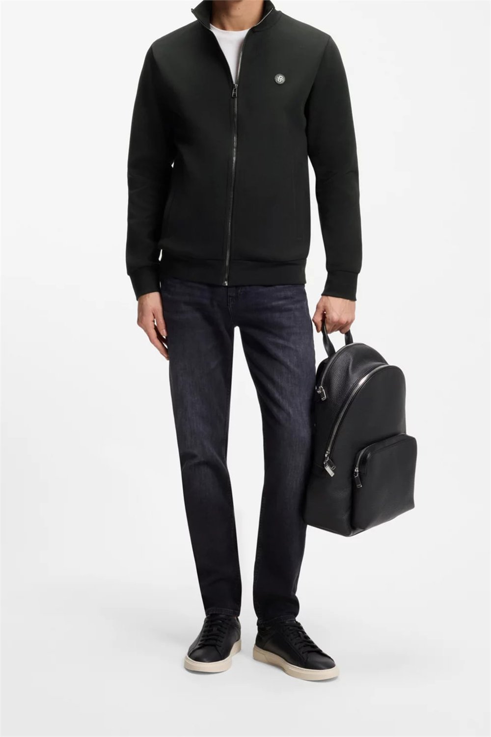 Boss Erkek Fermuarlı Sweatshirt Siyah