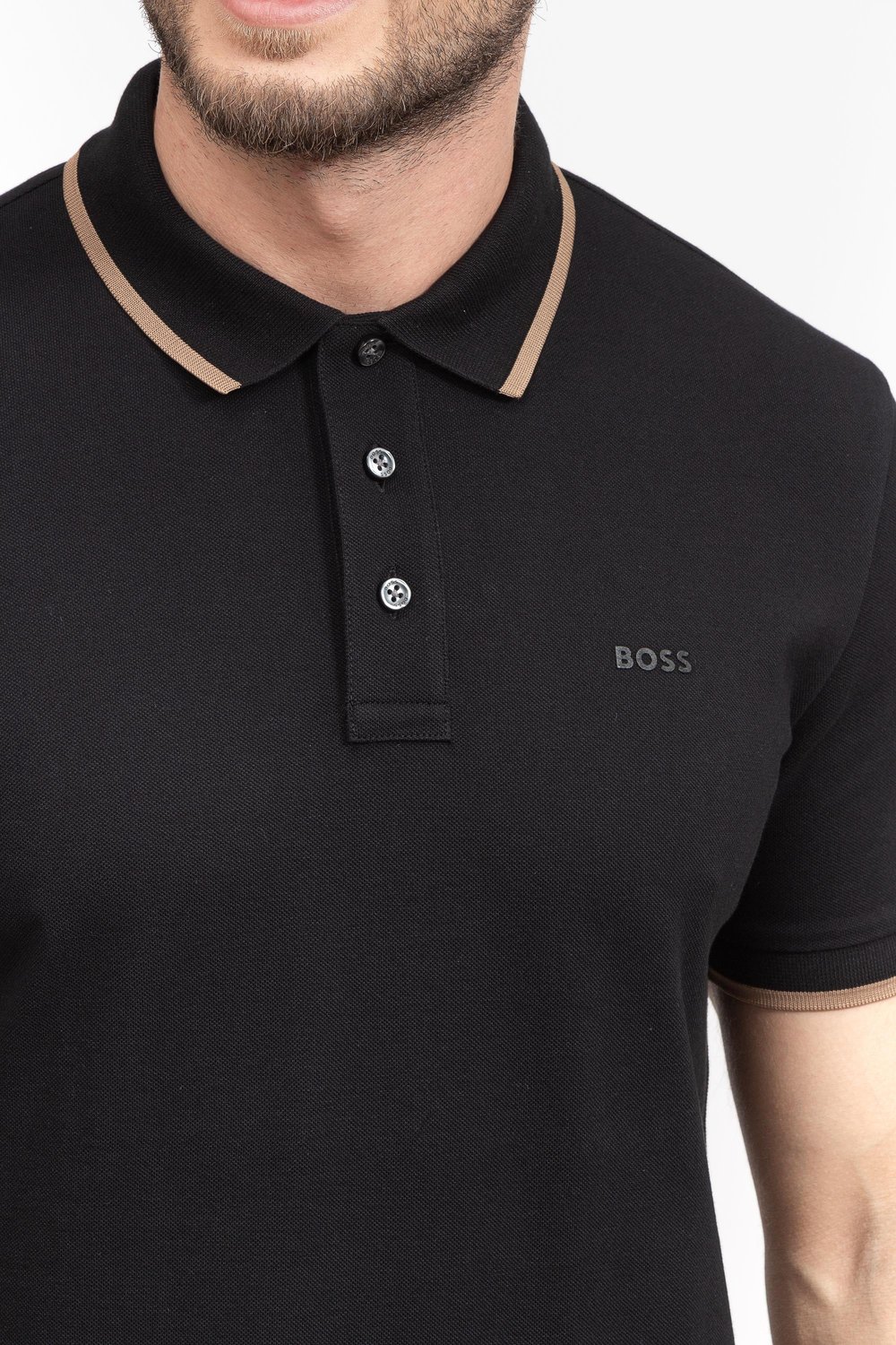 Boss Erkek Polo Yaka T-Shirt Siyah