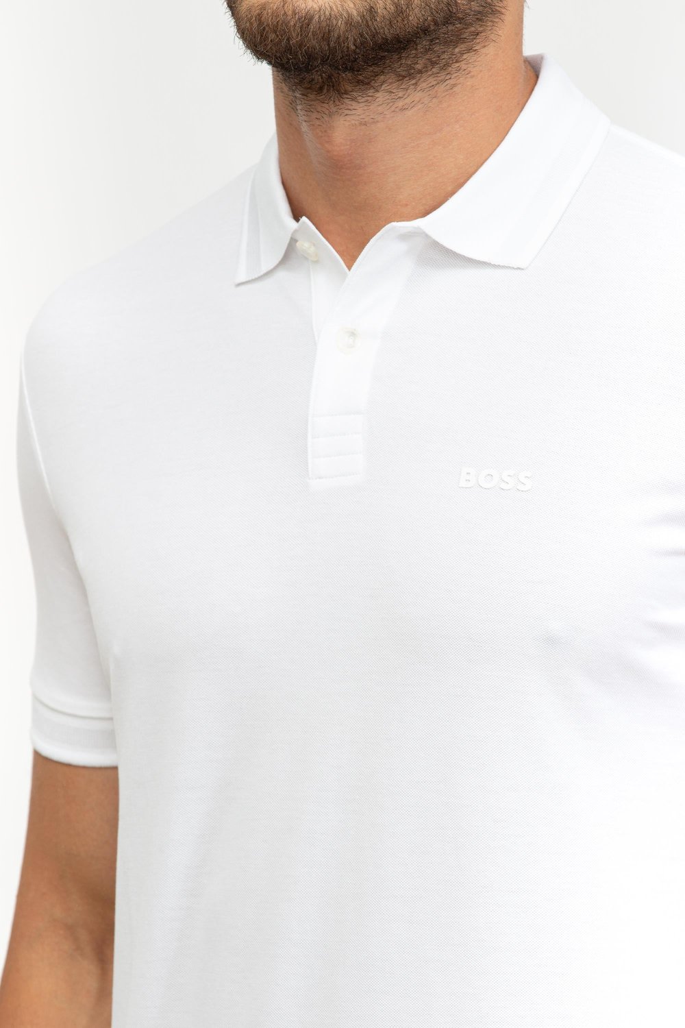 Boss Erkek Polo Yaka T-Shirt Beyaz